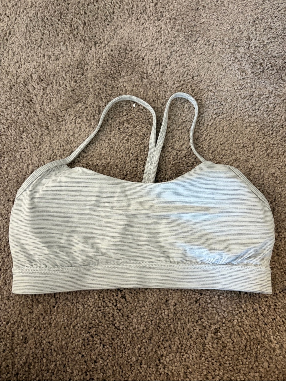 lululemon athletica Light Gray Striped Seamless Bralette